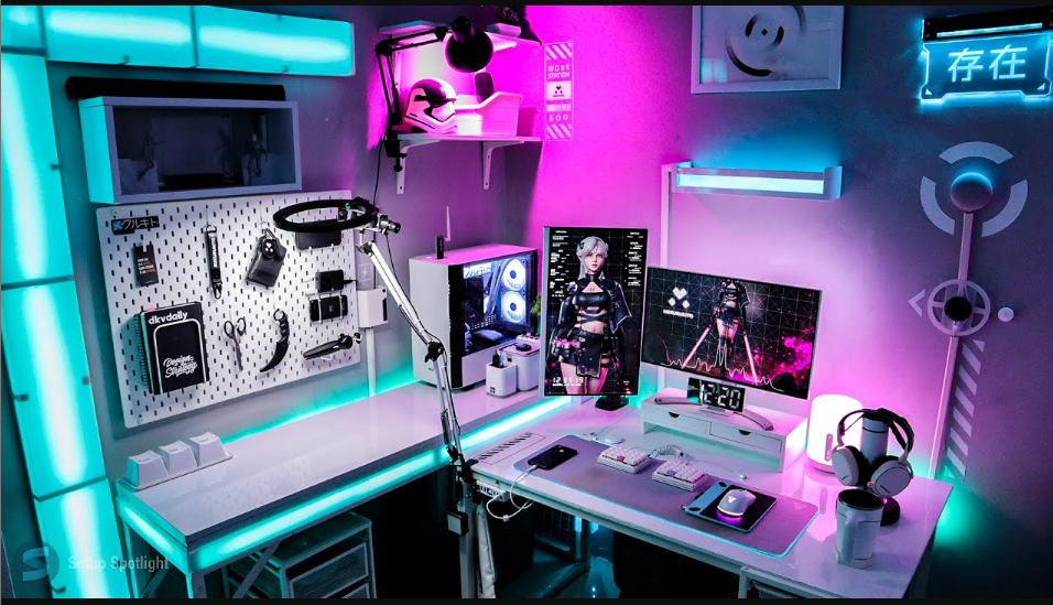 Futuristic tech setup